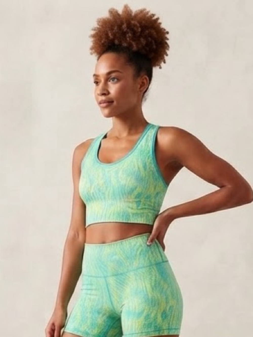 Athleta Aurora Seamless Rib Crop Tank